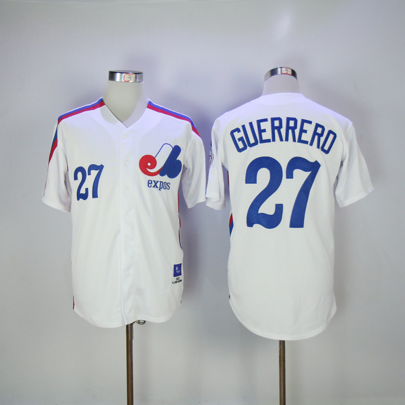 2017 MLB Montreal Expos #27 Guerrero White Throwback Jerseys->kansas city royals->MLB Jersey